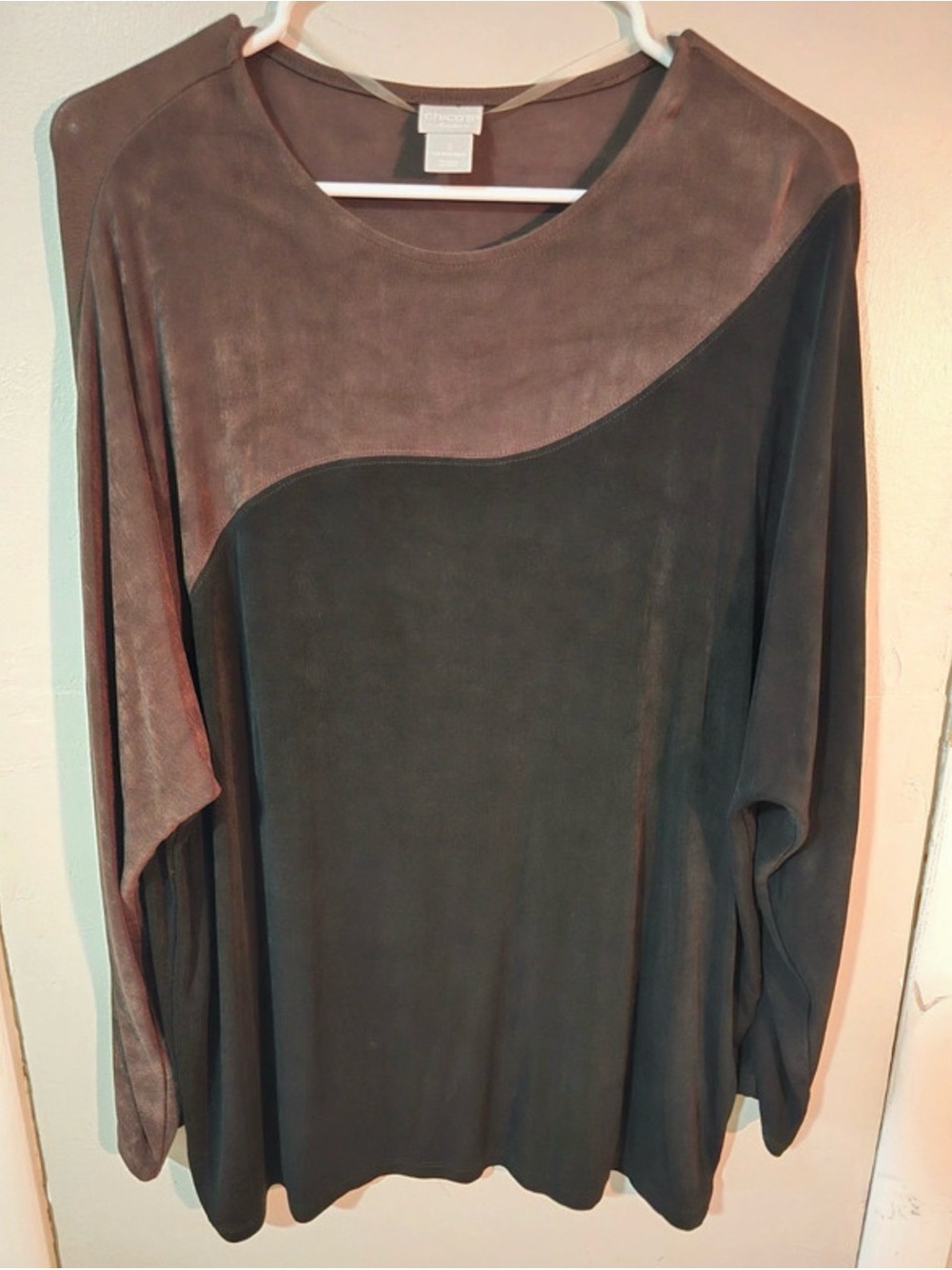 Chico's Two-Tone Brown and Dark Brown Long-Sleeve Men’s Shirt